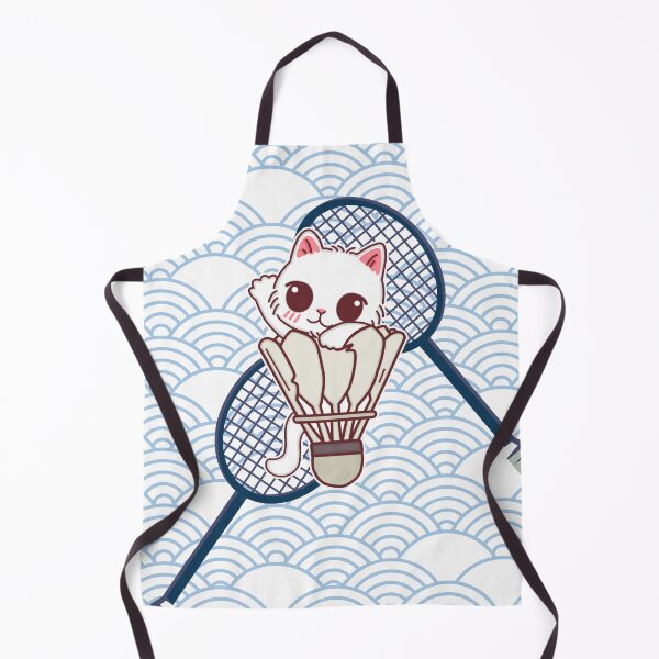 Item preview, Cute White Cat in a Shuttlecock – Badminton Lover designed and sold by BGMeYou.