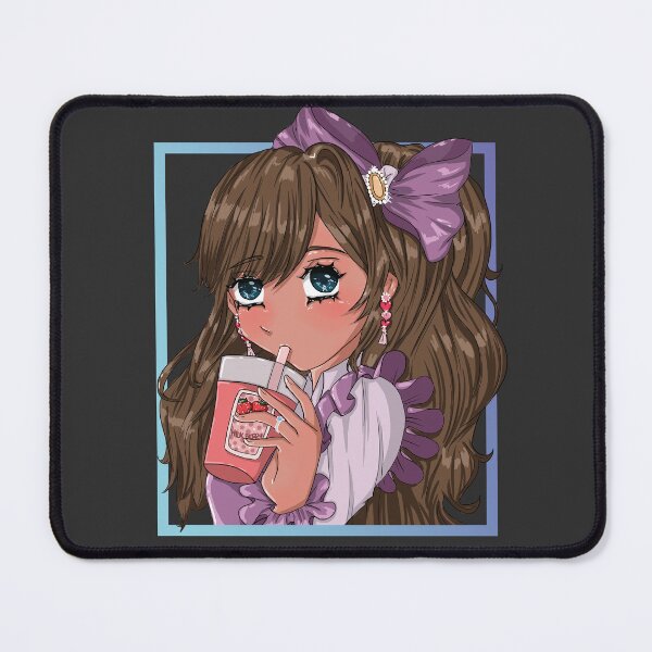 Item preview, Kawaii girl drink strawberry milkshake designed and sold by s.art.creations.studio.