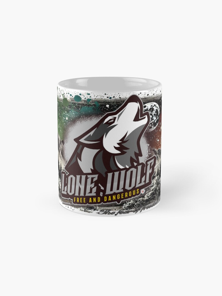 Aperçu 4 sur 6. Mug à café avec l'œuvre Anar-16-LONE WOLF. créée et vendue par Vinidal.