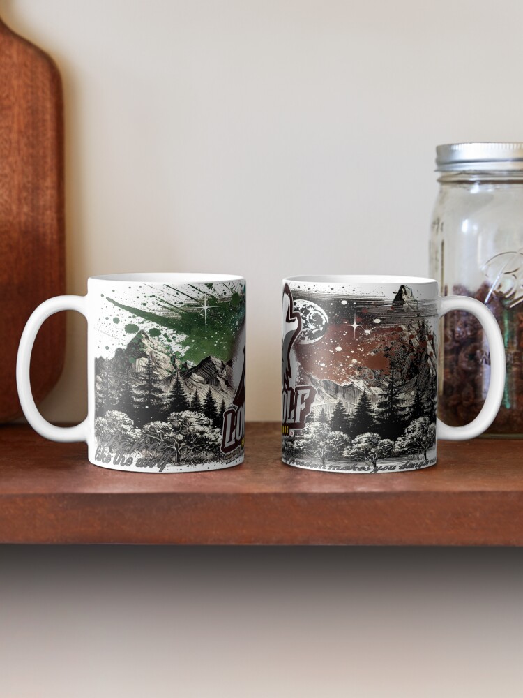 Aperçu 2 sur 6. Mug à café avec l'œuvre Anar-16-LONE WOLF. créée et vendue par Vinidal.