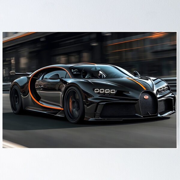 Item preview, Black & Gold Bugatti Chiron Super Sport Poster – Luxury Hypercar Wall Art V designed and sold by AutoPopStudio.
