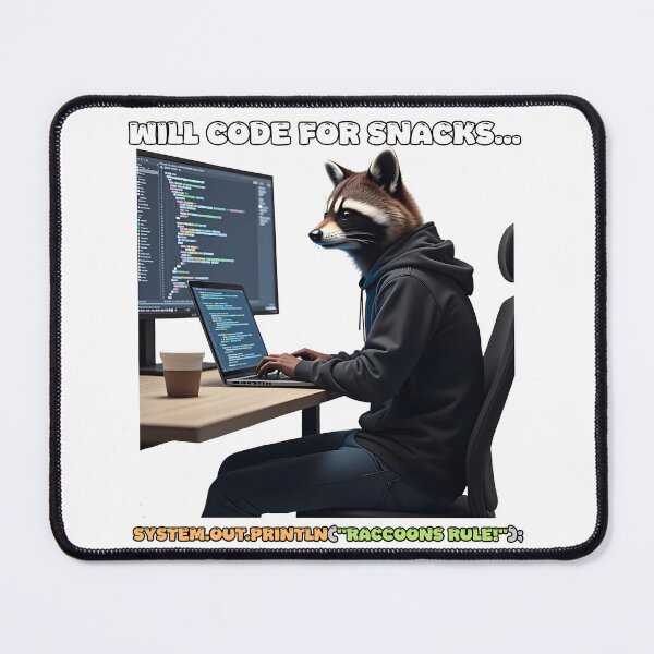 Item preview, Raccoon Programmer T-Shirt – Funny Coding Humor, Will Code for Snacks, System.out.println, Developer Gift, Geek Shirt designed and sold by AdaMerch.