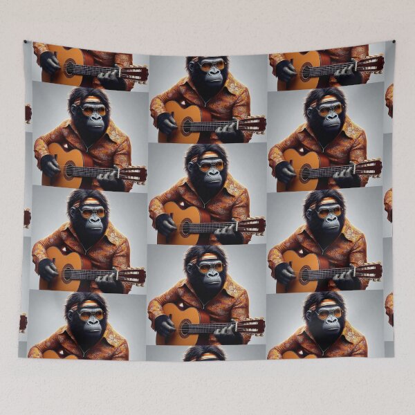 Item preview, Classic guitar playing gorilla designed and sold by Dogandesighn.