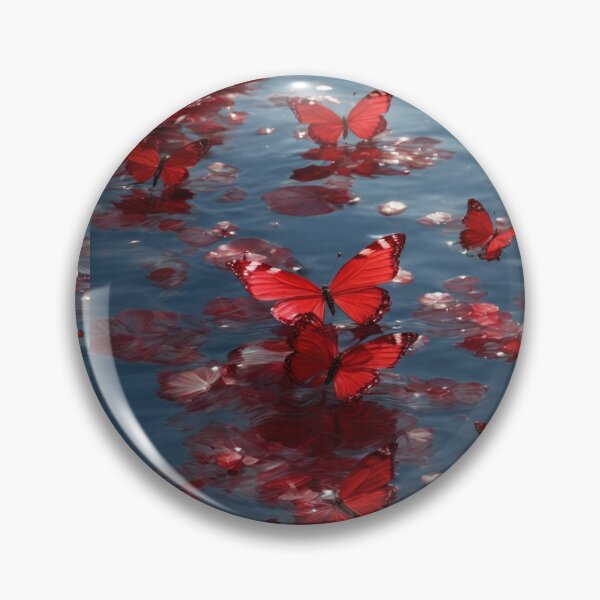 Item preview, Red Butterflies Over Tranquil Waters designed and sold by Sadia  Jannat.