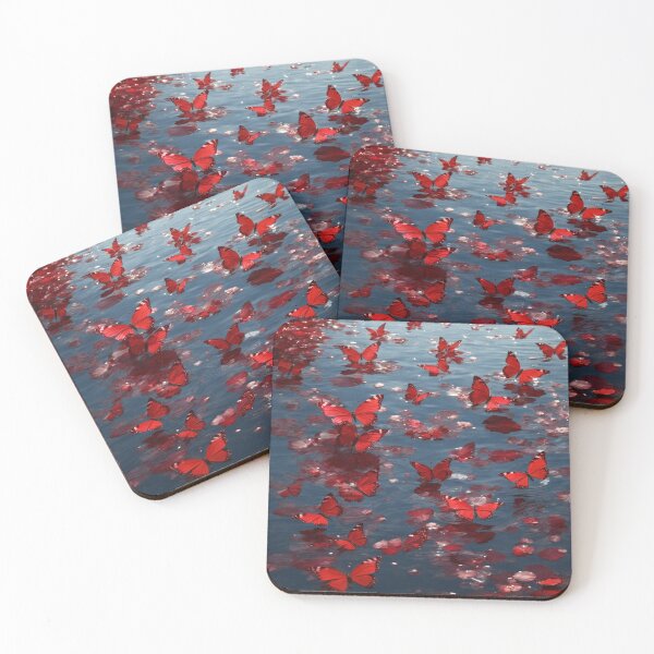 Item preview, Red Butterflies Over Tranquil Waters designed and sold by Sadia  Jannat.