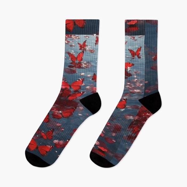Item preview, Red Butterflies Over Tranquil Waters designed and sold by Sadia  Jannat.