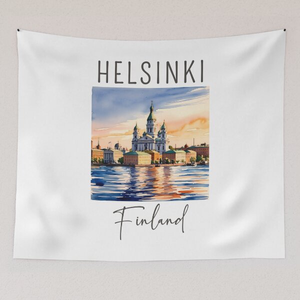 Item preview, A Watercolor Design of Helsinki - Finland  designed and sold by Sketch-Shack.
