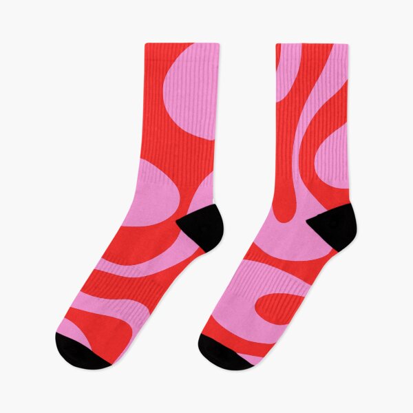 Item preview, Retro Modern Soft Curves Abstract Pop Pattern in Preppy Pink and Red designed and sold by kierkegaard.