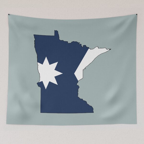 Item preview, Minnesota Map with NEW Minnesota State Flag designed and sold by Havocgirl.