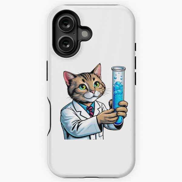 Item preview, Science Cat Holding a Test Tube - Cute Lab Sticker designed and sold by The Science Network Store.