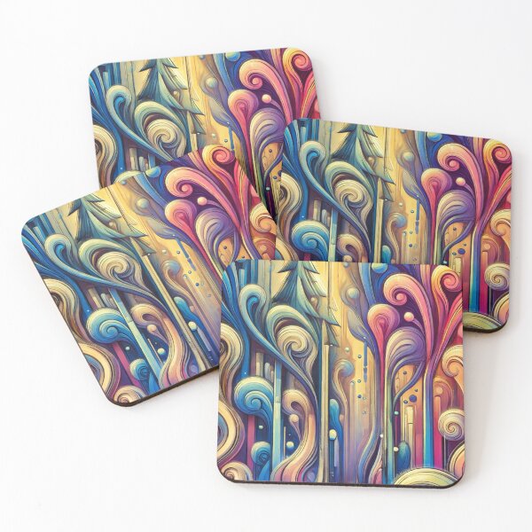 Item preview, Bosque abstracto de ensueño en colores vivos designed and sold by Streethandcool.