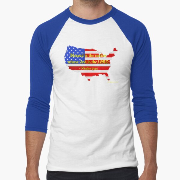 Psalm 33-12 Baseball ¾ Sleeve T-Shirt