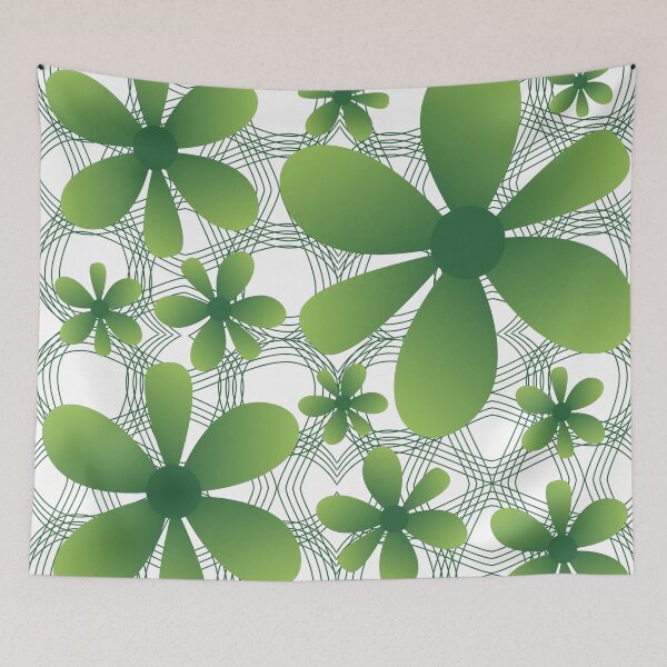 Item preview, Green flower patterns designed and sold by Wolagno.