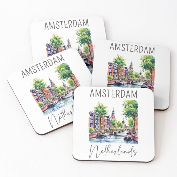 Item preview, A Watercolor Design of Amsterdam - Netherlands  designed and sold by Sketch-Shack.
