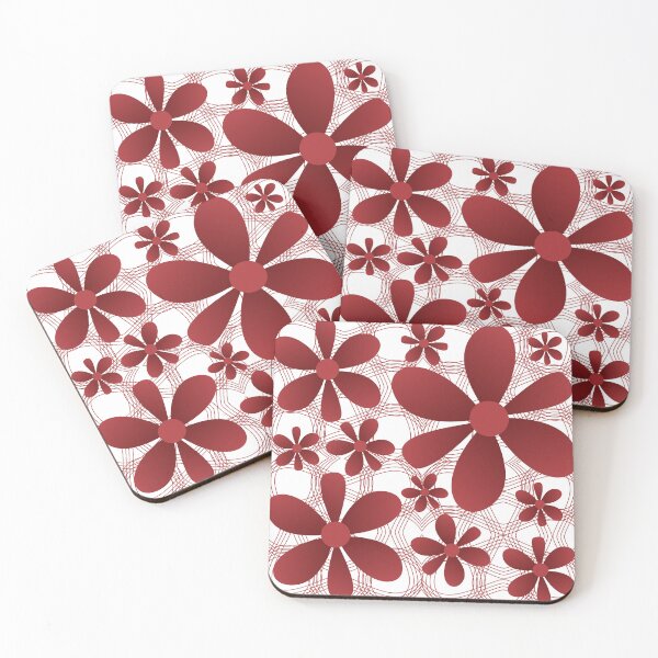 Item preview, burgundy red flower patterns designed and sold by Wolagno.