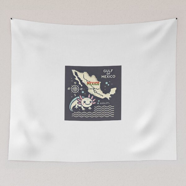 Item preview, Axolotl and Mexico Map Vintage Gulf of Mexico designed and sold by RetroPop23.