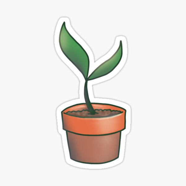 Vista previa del artículo con la obra «Planta en maceta que crece con fuerza», diseñado y vendido por TheVinesAndIvy.
