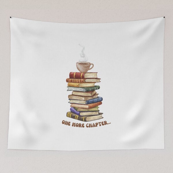 Item preview, Steaming cup & stack of books designed and sold by alittlelibrary.