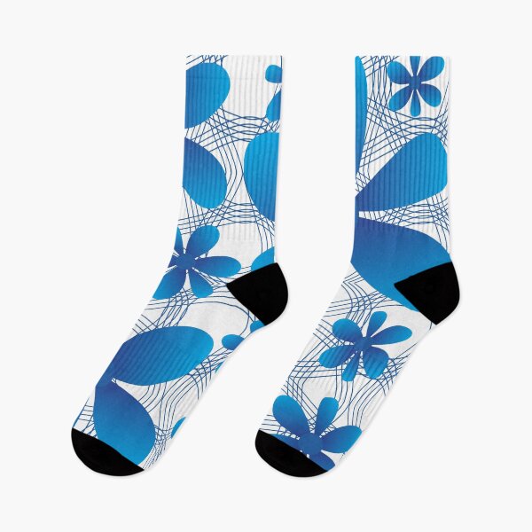 Item preview, Gradient blue flower patterns designed and sold by Wolagno.
