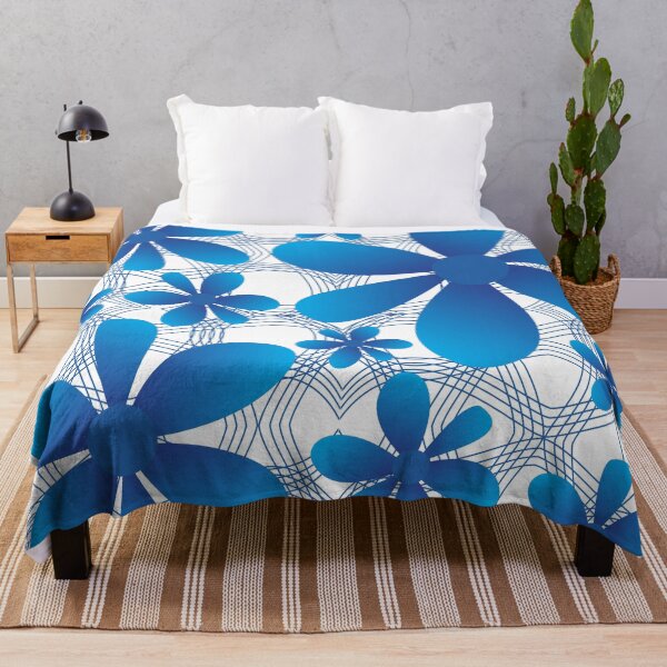 Item preview, Gradient blue flower patterns designed and sold by Wolagno.