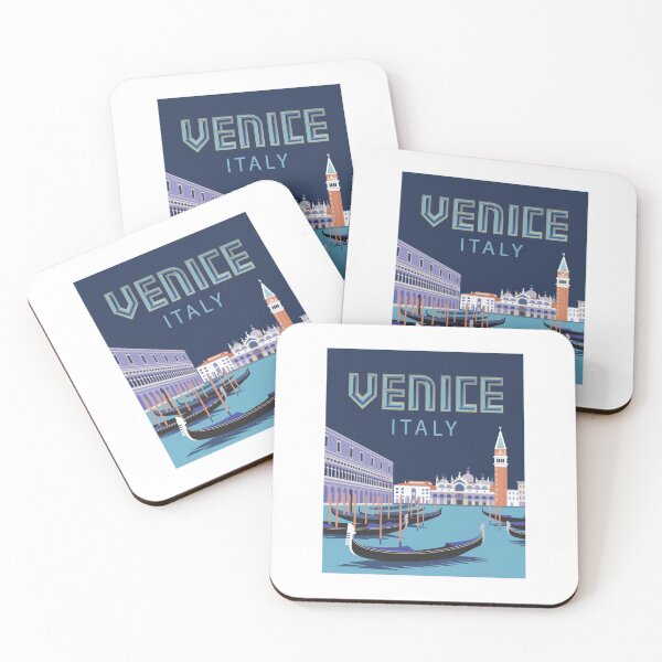 Item preview, Travel Poster Venice Italy – Retro VintageVenice Italy – Retro Vintage Travel Illustration with Gondolas and St. Mark’s Square designed and sold by pod24.