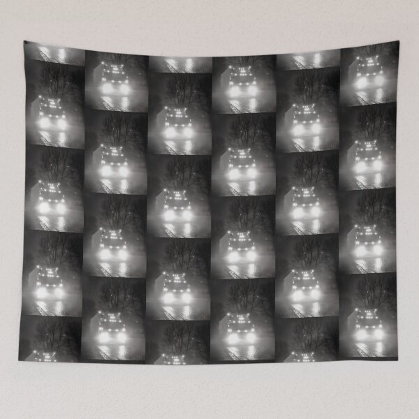 Item preview, Beautiful Truck Lights Through The Fog Monochrome designed and sold by Taina Sohlman.