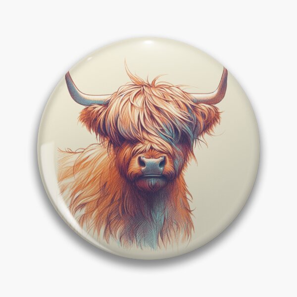 Item preview, Scottish Highland Cow Abstract Retro Sketch designed and sold by MaedK.