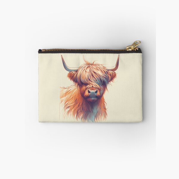 Item preview, Scottish Highland Cow Abstract Retro Sketch designed and sold by MaedK.