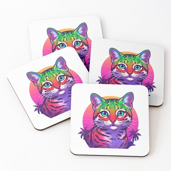 Item preview, Synthwave Cat designed and sold by Tw1nsAIArt.