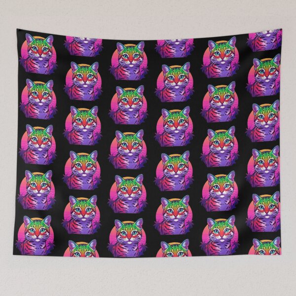 Item preview, Synthwave Cat designed and sold by Tw1nsAIArt.