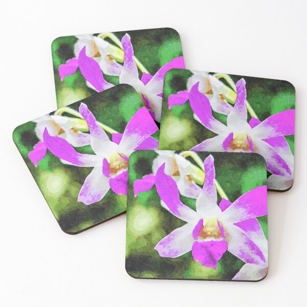 Item preview, Vibrant purple orchid flowers in a watercolor painting style designed and sold by GestaltImagery.