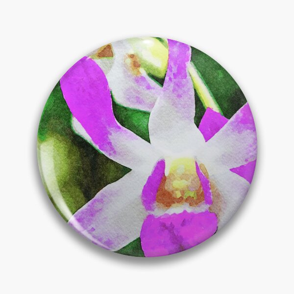 Item preview, Vibrant purple orchid flowers in a watercolor painting style designed and sold by GestaltImagery.