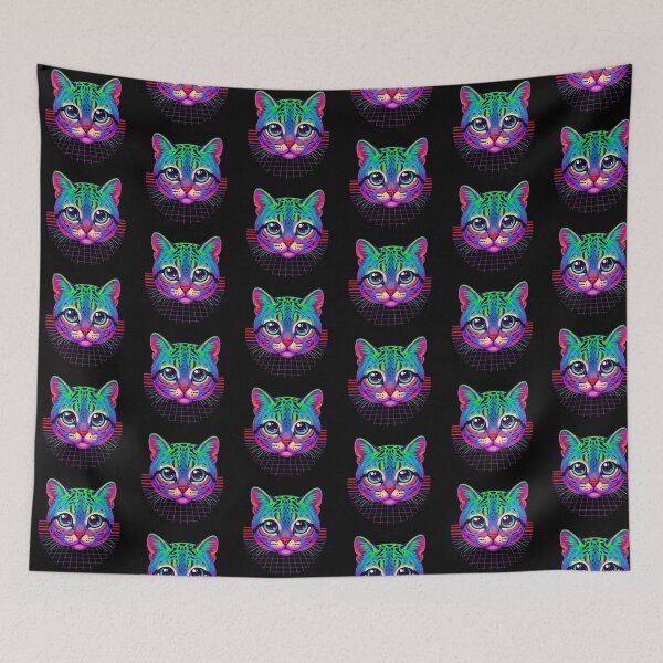 Item preview, Synthwave Cat designed and sold by Tw1nsAIArt.