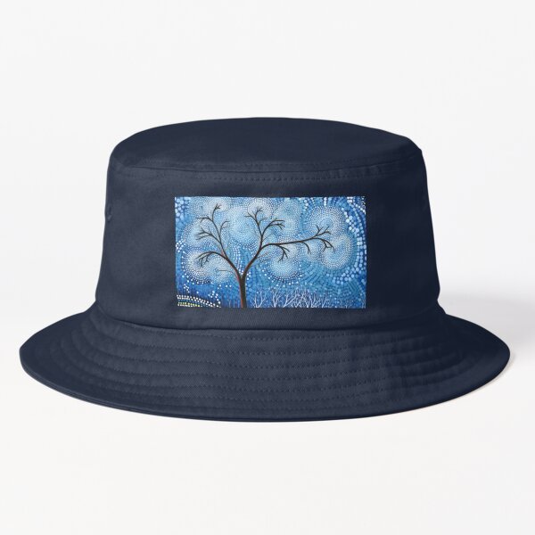 Vista previa del artículo con la obra «Arte aborigen auténtico: árbol solitario en un bosque en invierno», diseñado y vendido por GrinGalore.