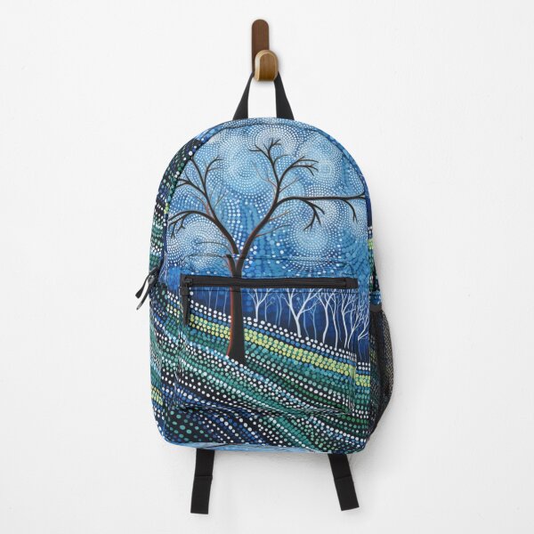 Item preview, Aboriginal Inspired Dot Art - Lonely Tree With Forest In Winter designed and sold by GrinGalore.