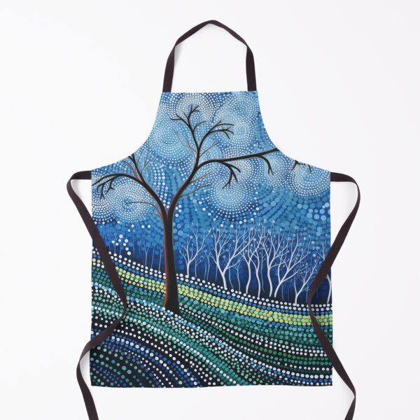 Item preview, Aboriginal Inspired Dot Art - Lonely Tree With Forest In Winter designed and sold by GrinGalore.