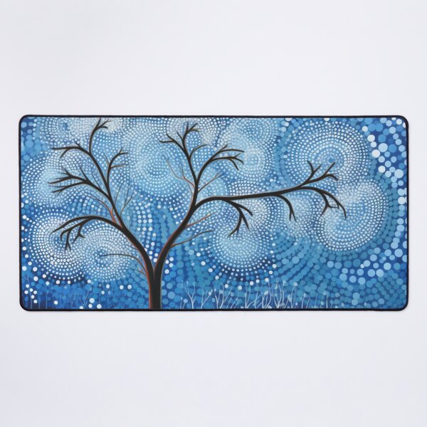 Item preview, Aboriginal Inspired Dot Art - Lonely Tree With Forest In Winter designed and sold by GrinGalore.