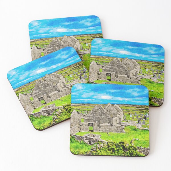 Item preview, Ancient stone ruins of the Seven Churches on Inishmore, Aran Islands,Ireland designed and sold by GestaltImagery.