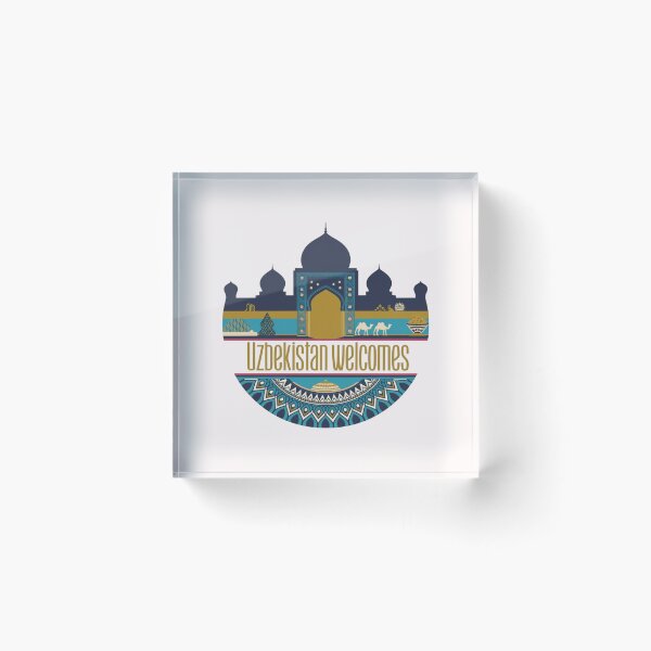 Item preview, Uzbekistán da la bienvenida a la bandera de Samarcanda, Bujará y Tashkent designed and sold by AnimalsDH305.