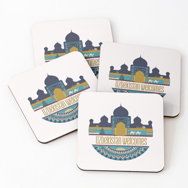 Item preview, Uzbekistan Welcomes Flag Map Samarkand, Bukhara, Tashkent designed and sold by AnimalsDH305.