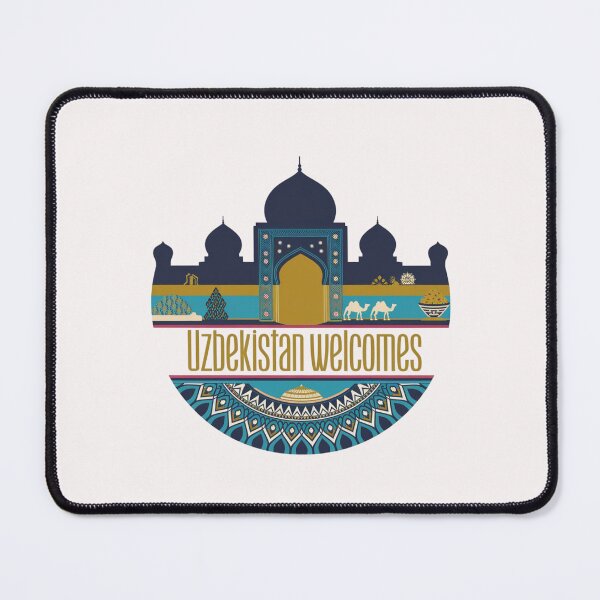 Item preview, Uzbekistan Welcomes Flag Map Samarkand, Bukhara, Tashkent designed and sold by AnimalsDH305.