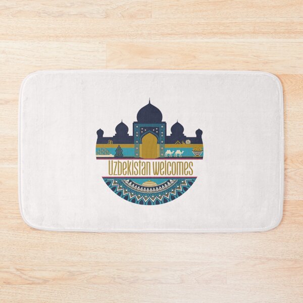 Item preview, Uzbekistan Welcomes Flag Map Samarkand, Bukhara, Tashkent designed and sold by AnimalsDH305.