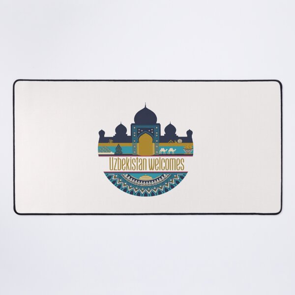 Item preview, Uzbekistan Welcomes Flag Map Samarkand, Bukhara, Tashkent designed and sold by AnimalsDH305.