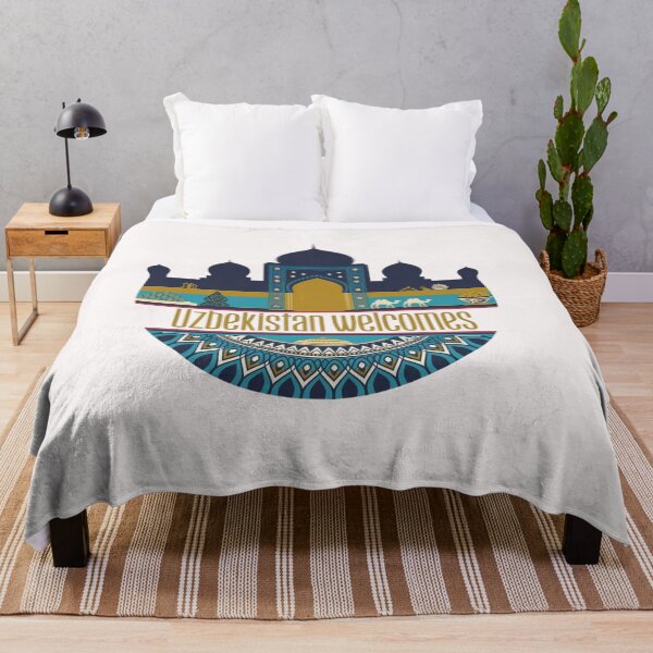 Item preview, Uzbekistan Welcomes Flag Map Samarkand, Bukhara, Tashkent designed and sold by AnimalsDH305.