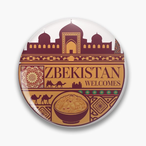 Item preview, Uzbekistan Welcomes Flag Map Samarkand, Bukhara, Tashkent designed and sold by AnimalsDH305.