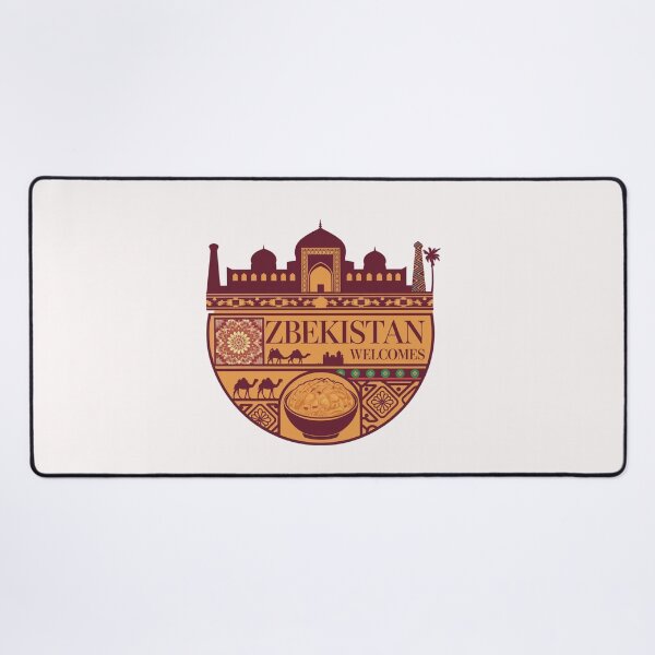 Item preview, Uzbekistan Welcomes Flag Map Samarkand, Bukhara, Tashkent designed and sold by AnimalsDH305.