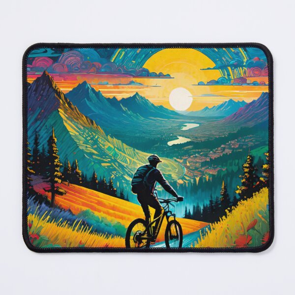 Item preview, Mountain Biker Shredding Trails Above the City designed and sold by GrizzlyCollective.