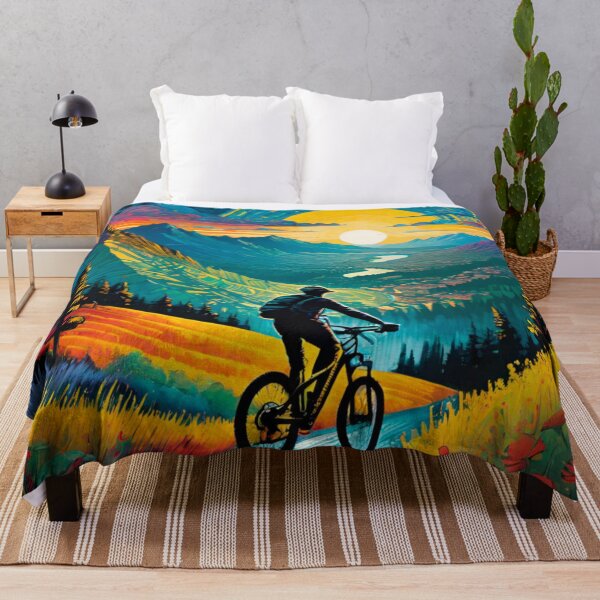 Item preview, Mountain Biker Shredding Trails Above the City designed and sold by GrizzlyCollective.