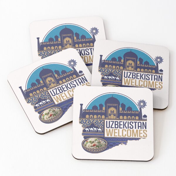Item preview, Uzbekistan Welcomes Flag Map Samarkand, Bukhara, Tashkent designed and sold by AnimalsDH305.