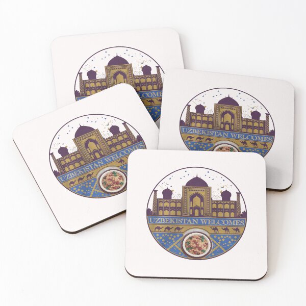 Item preview, Uzbekistan Welcomes Flag Map Samarkand, Bukhara, Tashkent designed and sold by AnimalsDH305.